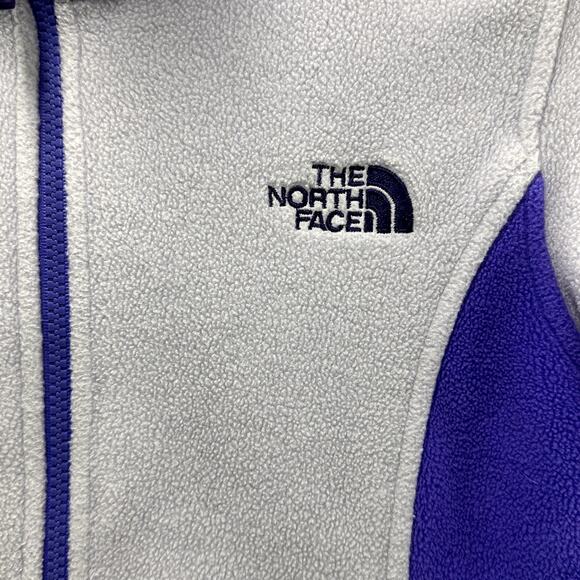 The North Face Women's XS Purple Two Tone Fleece Full Zip Jacket Mock Neck Warm - Picture 4 of 11